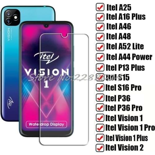 Tempered Glass For Itel A47 Vision 1 Pro 2 P13 Plus A25 A48 P36 A16 A52 Lite S15 A44 Power Vision1 1Pro Screen Protector Film