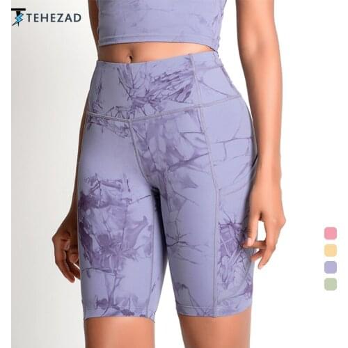 TEHEZAD 2021 Womens Sport Leggings High Waist Cycling Shorts Gym Fitness Yoga Pants Casual Fashion Tights Female Summer Short