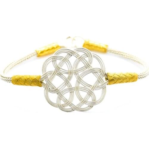 Love Knot Custom Design Hand Knitted 1000 Sterling Kazaziye Pure Female Silver Bangle Bracelet