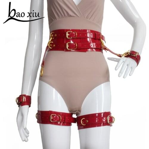 Women Punk Rave Rock Leather Belt For Stocking Sexy Gold Buckle Harness Harajuku Gothic Leg Cage Body Straps Belts Suspenders