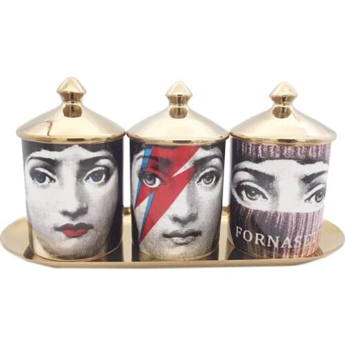 Female Face Decorative Jar Make-up Pen Jar Brush Holder Candle Holder Jewerlly Makeup Storage Jar Ceramic Crafts Home Decoration