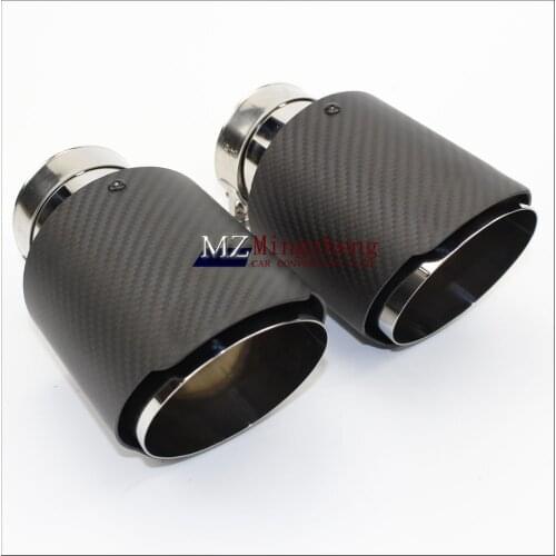 1Pcs car styling Carbon fiber + stainless steel universal Auto a.k exhaust tip tailtip end pipe for bmw V W golf