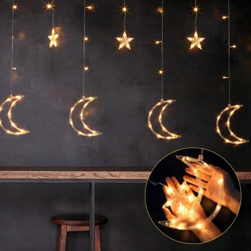 138 Led Twinkle Star Curtain Window Fairy Lights Christmas Wedding Party Decor Light Post Curtain Light String Decoration
