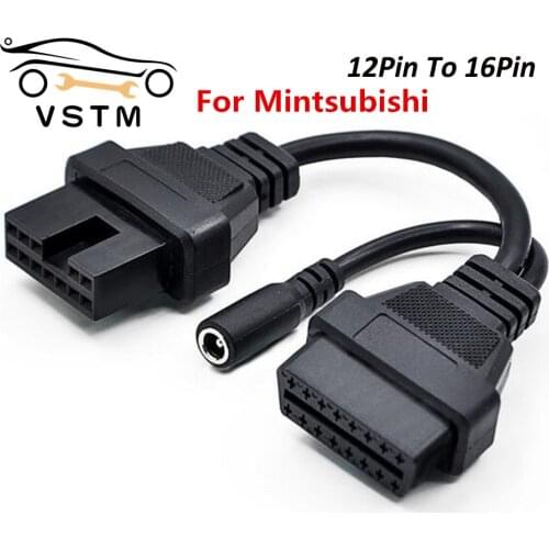 2021 New 1pcs For Mitsubishi 12 Pin To 16 Pin Female OBD 2 Extension Diagnostic Tool Adapter Connector Cable