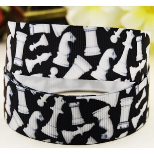 22mm 25mm 38mm 75mm Chess Cartoon printed Grosgrain Ribbon party decoration 10 Yards X-03940