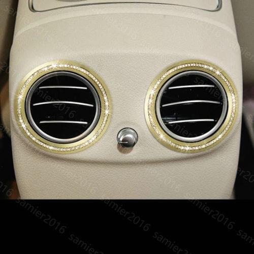 2x Gold Diamond Style - Rear Air Outlet Cover Trim For Benz GLC Class X205 16-17