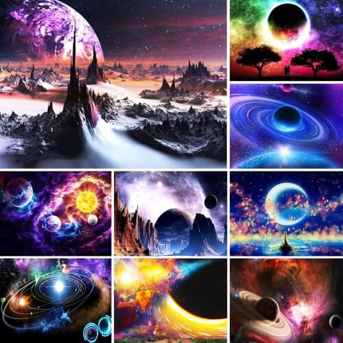 5D DIY Diamond Painting Space Cross Stitch Kit Full Drill Square Embroidery Mosaic Landscape Picture of Rhinestones Home Decor