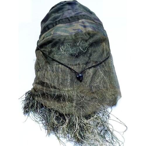 Army Fans Ghillie Suit Headwear Sniper Hiden Camouflage Cap Outdoor Field CS Combat Shooting Training Hunting Clothes Accessory