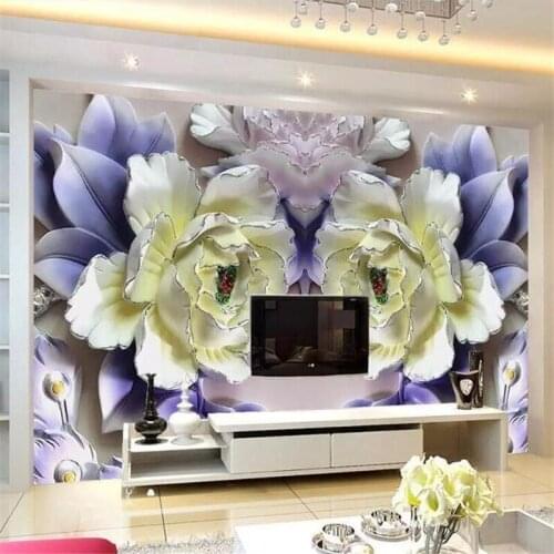 Beibehang Custom wallpaper 3d murals embossed peony flower wall living room bedroom wall papers home decor 3d papel de parede