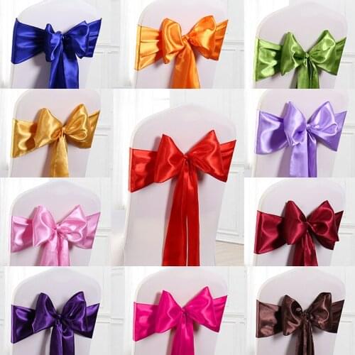 Chair cover ribbon decoration flower ribbon bow bandage wedding decoration