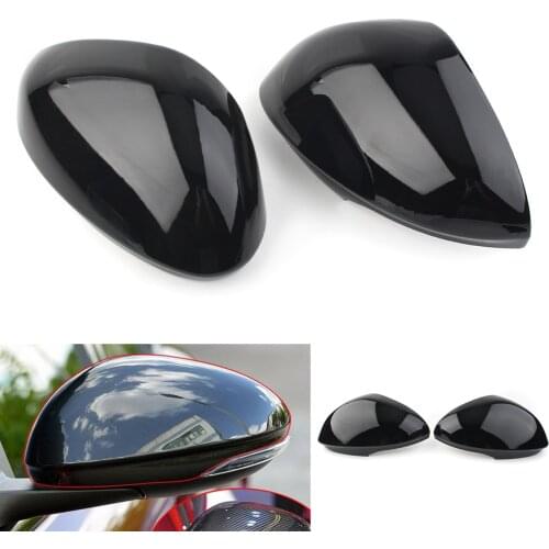 For Alfa Romeo Giulia 2017 2018 2019 2020 Glossy Black Car Door Side Exterior Rearview Mirror Decoration Cover Trim Accessory