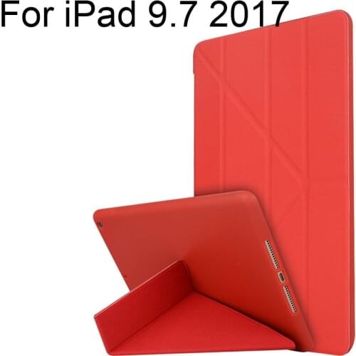 For Apple iPad 9.7 2017 2018 Smart Cover Case Transform Stand Shell Protector iPad9.7 Silicone Anti Knock Casing Soft Protection