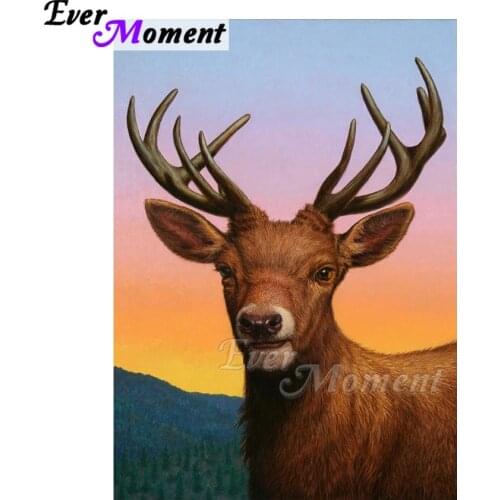 Ever Moment Diamond Painting Deer Antlers Hobby 5D DIY Handmade Decoration Diamond Embroidery Full Square Rhinestone ASF1734