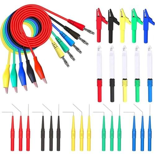 Back Probe Kit 30PCS Banana Plug to Copper Alligator Clip Automotive Test Leads Set,Alligator Clips,Wire Piercing Probes