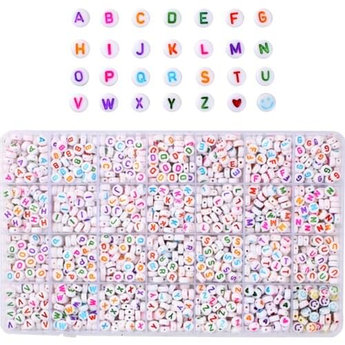 Round Alphabet Letter Beads Sorted A-Z Flat Disc Beads for Jewelry Making