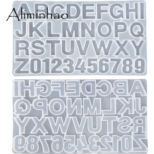 M0001 Letter Mold Alphabet & Number Silicone Molds Initial Mold Large Clear Resin Mold Epoxy Resin Craft Supplies (36 Cavity)