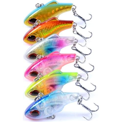 Metal VIB Bait Fishing Lures 3.6cm 5.2g 3D Eyes Freshwater Saltwater Hard Baits Vibration Spoon Spinner Sinking Bait Tackle