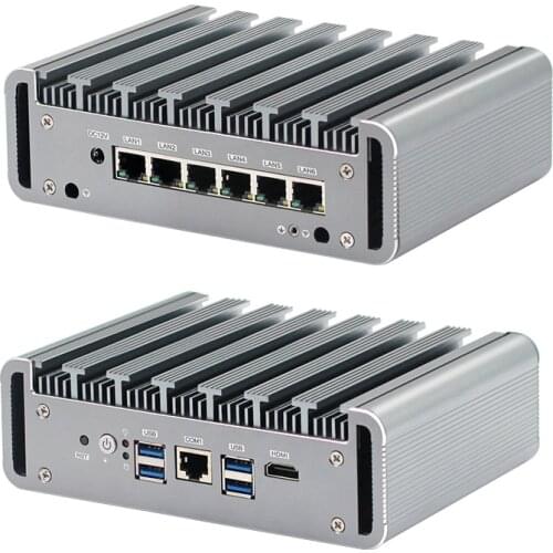 Fanless Mini PC pFsense Intel Celeron 3965U 4415U Core I3 7I00U I5 7200U I7 7500U i211AT 6LAN RS232 4*USB Firewall Router AES-NI