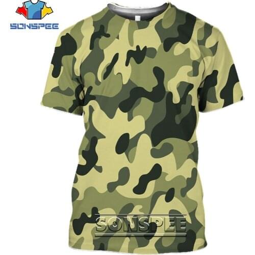 SONSPEE Camouflage T-shirts 3D Print Men Women Casual Fashion Hip Hop Funny Short Sleeve Streetwear Vintage Gym Tees Tops Shirt