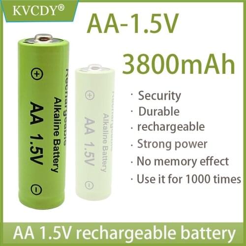 100% New AA 1.5V Battery 3800mah 1.5V Alkaline AA rechargeable battery for Remote Control Toy light Batery