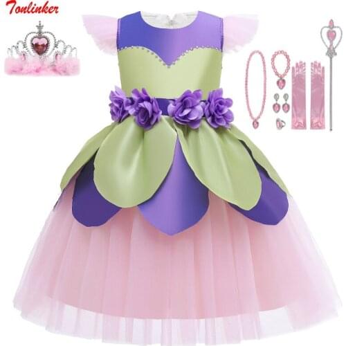 2020 New Halloween Flower Fairy Costume Princess Dressing Up With Cape For Girl Carnival Fancy Party Dress Child Clothing Grown
