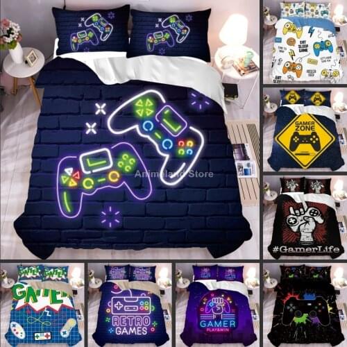 2021 New Game Gamer 3D Printed Gamepad Comforter Bedding Set Adult Queen King Single Full Size Duvet Cover Sets Bedroom Luxury