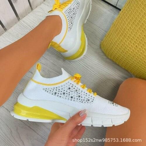 New fashion outdoor leisure sports womens shoes fly woven mesh light and breathable large size womens shoes
