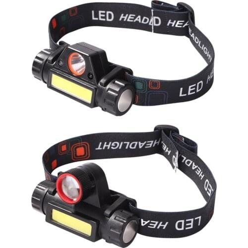 New Portable Mini LED Headlamp XPE+COB Floodlight Headlight USB Rechargeable Head-mounted Flashlight Outdoor Strong Headlight