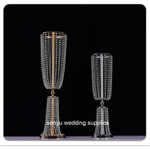 New style Bling crystal cylinder columns wedding table decorations senyu0289