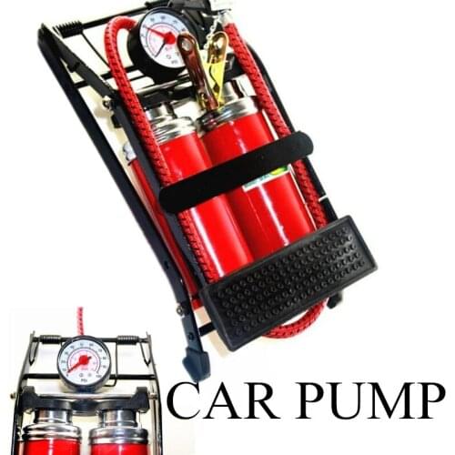 High Pressure Foot Operated Air Pump TWO auto pump Car-styling Foot 100PSI Car Vehicle Tires Bicycle Bike Motorbike Inflator