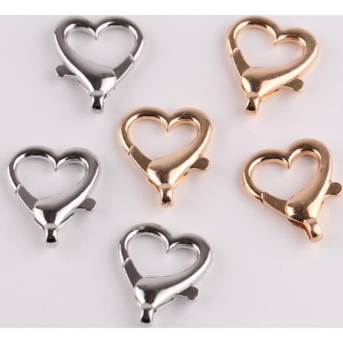 6pcs Love Heart Lobster Buckle Pendant DIY Jewelry Accessories Alloy Keychain Necklace Buckle Bag Cufflink Handmade Material