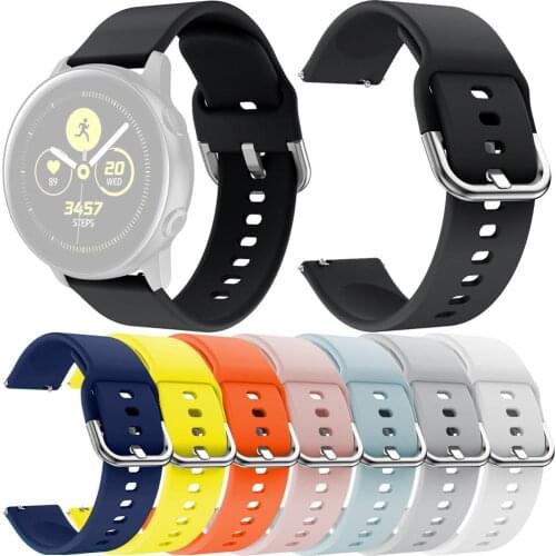 Silicone 20mm band Strap For Samsung Galaxy Watch Active 2 40/44mm / 3 41mm Original Smartwatch wristband For Huawei Honor ES