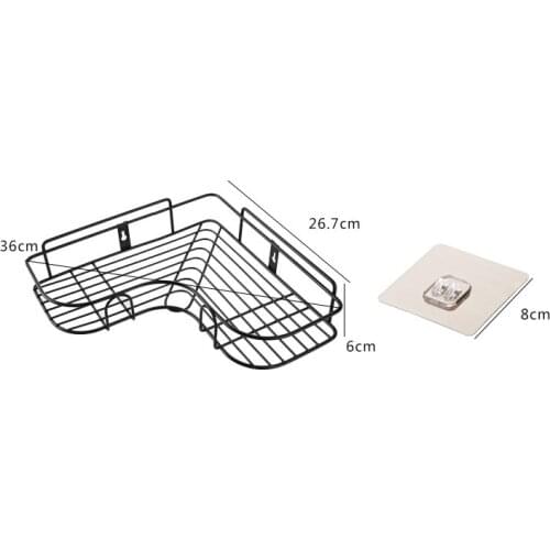 Triangular Wall Corner Rack Bathroom Kitchen Shower Caddy Shelf Organizer Punch Free Holder B99