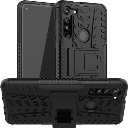 Shockproof Tough Rugged Dual Layer Protective Case Hybrid Kickstand Cover With Screen Protector for Moto G8 2020 /Moto G fast
