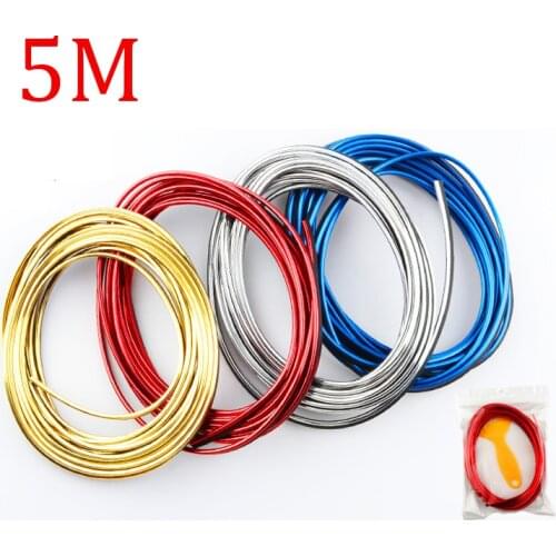 Universal Flexible 5M Car Interior Mouldings Trim Strip Door Gap Edge Decorative Line Auto Trim Strip Interior Car Styling Stick
