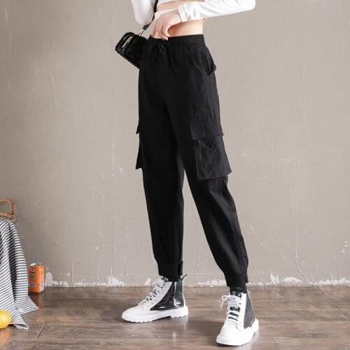 Women Pants Spring Summer Overalls Womens Loose High Waist Casual Cropped Pants Pantalones De Mujer