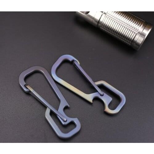 1PC Titanium Alloy Hanging Buckle Quick Hook Multifunction Keychain Opener Wrench Outdoor Camping Pocket EDC Multitool