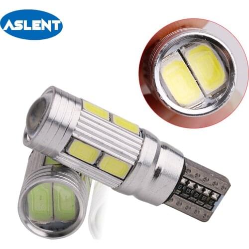 Aslent 2PCS Car Styling Car Auto LED T10 Canbus 168 194 W5W 10 SMD 5630 Light Bulb No Error Door Light Parking Car Side Light