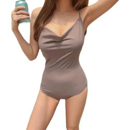 Women Swimsuit One Piece Slim Bikini Backless Swimwear for Vacation купальники женские