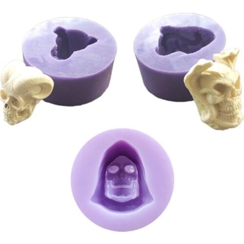 J60E 3D Twin Snakes Skull Silicone Mold Epoxy Resin DIY Decoration Making Soap Melt Resin Polymer Clay Home Decoration