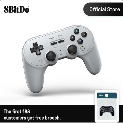 8BitDo Pro 2 Bluetooth Gamepad Controller with Joystick for Nintendo Switch, PC, macOS, Android, Steam & Raspberry Pi