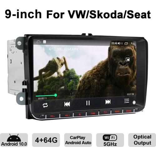Android 10.0 System With 9 Inch Intelligent Car Radio Player 1024*600 IPS Screen For VW/Skoda/Seat Carplay GPS 4G BT HD