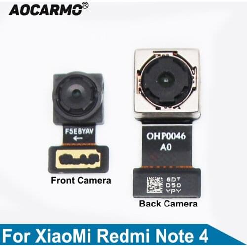 Aocarmo For XiaoMi Redmi Note 4 Front Face Small Camera + Back Rear Camera Module Big Camera Flex Cable Replacement Parts