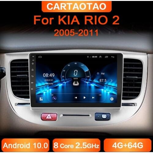 4GB+64GB Android 10.0 DSP RDS car radio GPS navigation multimedia video player For Kia RIO 2 2005 2006 2007 2008 2009-2011 2DIN