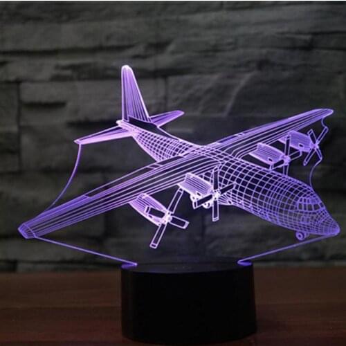 Aircraft Touch Colorful 3d Lamp Decoration Gift Energy Saving Promotion 3d Led Night Light Novelty Led Usb Kids Lamp