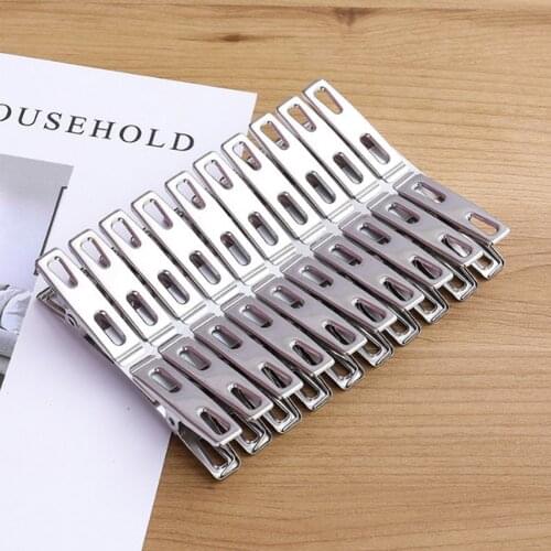 40pcs Practical Stainless Steel Clothes Pegs Clips Socks Clips Pins Clamps Pants Underwear Towel Multipurpose Small Metal Clip