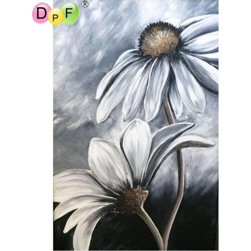 DPF Diamond painting cross stitch Sketch daisy diamond painting round diamond painting embroidery mosaic decoration art DIY gift