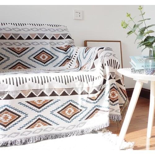 Geometry Throw Blanket Sofa Towel Blanket For Couch Sofa Decorative Slipcover Throws Rectangular Stitching Cabkle Knit Blanket