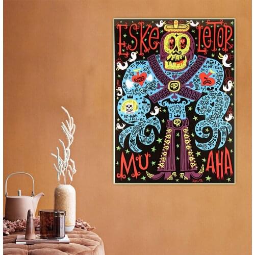 Jorge R. Gutierrez《Eskeletor》Canvas Oil Painting Artwork Aesthetic Picture Poster Wall Hanging Decor Home Living Room Decoration