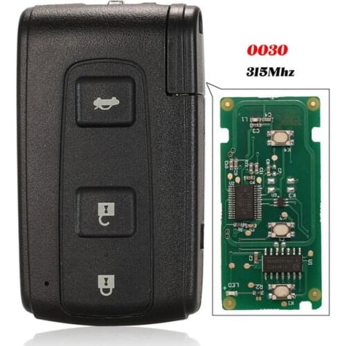 Jingyuqin 0030 Board Number 3 Button Remote Car Key 315MHz For Toyota Crown 2006-2010 with Chip TOY48 Uncut Blade